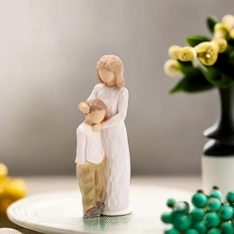 Mother & Son Design Resin Statue, Resin Figure, Character Statues, Decorative Sculptures, Desktop Decorative Figurine Ornament, Desktop Decoration Ornament for Living Room Bedroom Office, Home Decor, Modern Home Decor, Figurines Decor, Desktop Ornaments