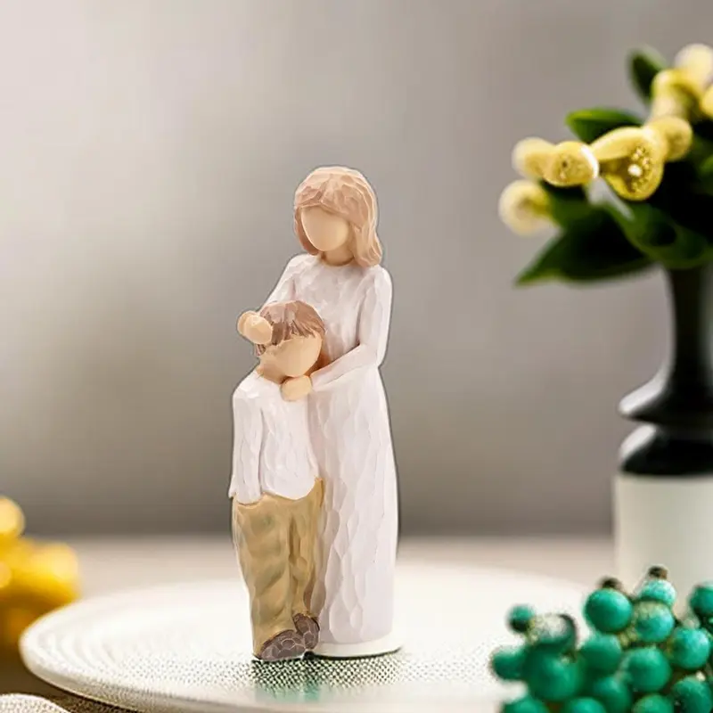 Mother & Son Design Resin Statue, Resin Figure, Character Statues, Decorative Sculptures, Desktop Decorative Figurine Ornament, Desktop Decoration Ornament for Living Room Bedroom Office, Home Decor, Modern Home Decor, Figurines Decor, Desktop Ornaments