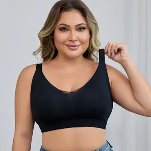 SERACAL 1 Piece Women's Plus Size Seamless Wireless Minimizer Bra Non-Padded Comfortable Three Quarter Cup Underwear for Daily Wear
