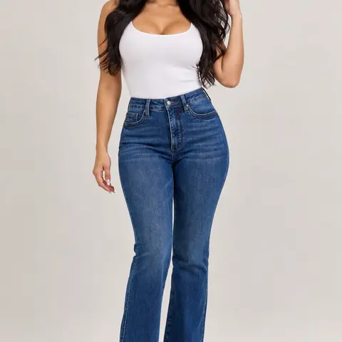 Courtney DARK Bootcut Tummy Control High Waist Judy Blue Stretch Jeans