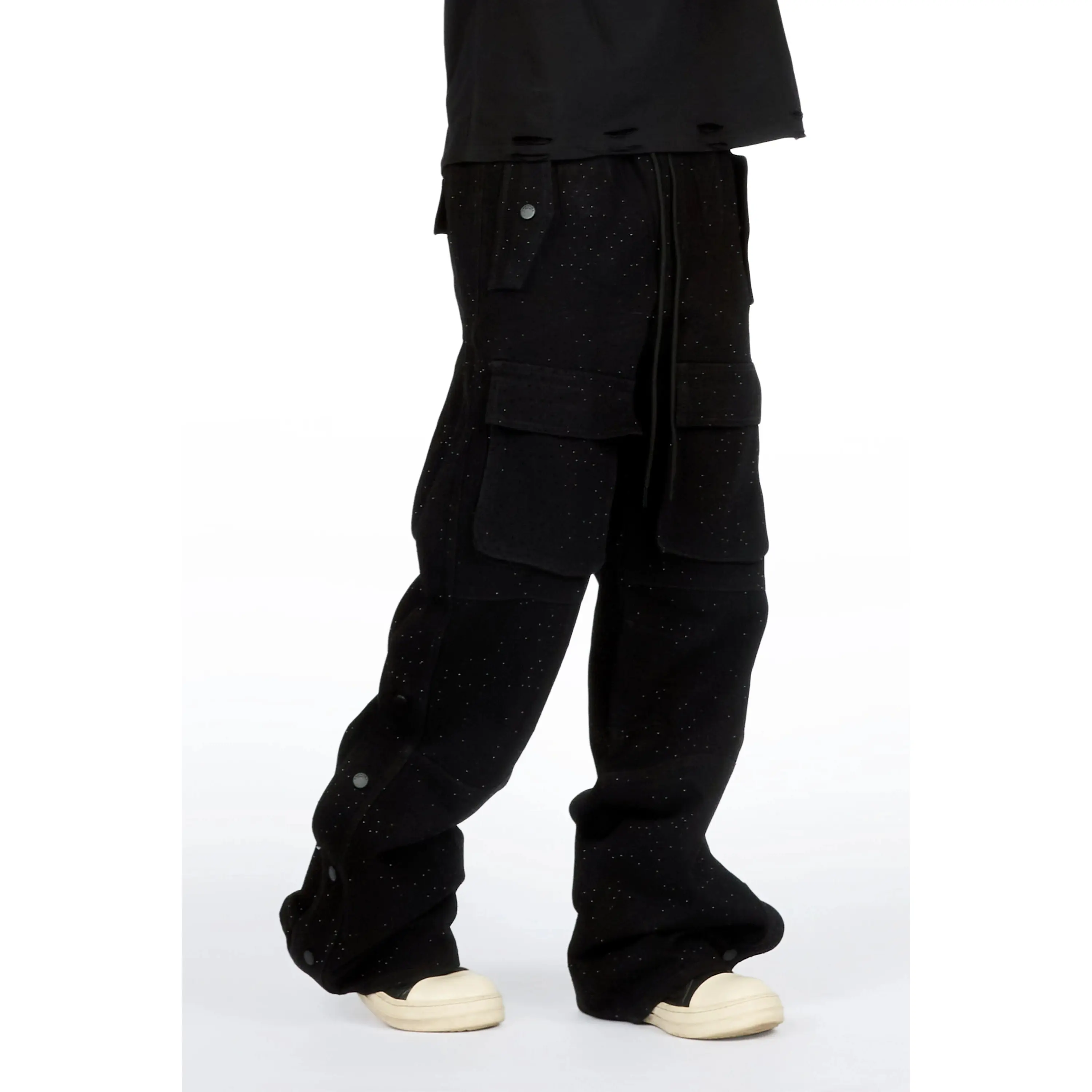 Yuri Black Rhinestone Baggy Fit Jean