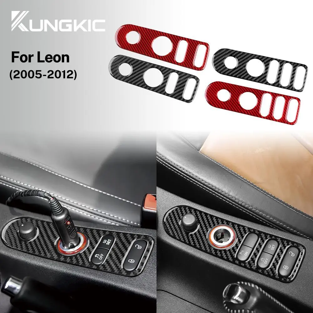 For Seat Leon MK2 1P 2005 2006 2007 2008 2009 2010 2011 2012 Car Gear Shift Panel Real Soft Carbon Fiber Sticker Accessories