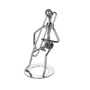 Electric Trombone Player Musician Metal Bolt Sculpture Figurine in Silver