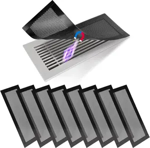 8P Magnetic Floor Vent Covers 4 x 10 Inch Air Vent Screen Cover Magnetic Floor Register Vent Covers Magnetic PVC Vent Mesh for Home Wall Ceiling Floor Catches Debris