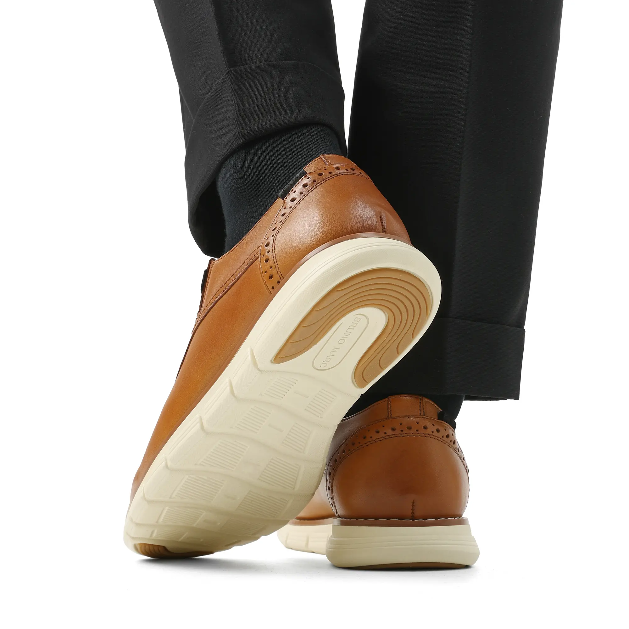 BRUNO MARC CrossFlex Men's Real Leather Closed Plain Oxford Dress Sneakers, Business Casual Lace-Up Footwear BRUNO MARC CrossFlex Men's Real Leather Closed Plain Oxford Dress Sneakers, Business Casual Lace-Up Footwear