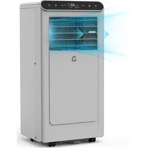 Gray 8000 BTU  3 in 1 Portable Air Conditioner Unit Cools Rooms up to 350 sq  ft  with Dehumidifier  Fan  Remote Control  Smart Sleep Mode  24 Hour Timer Multi Function Airconditioner Split Type Aircon