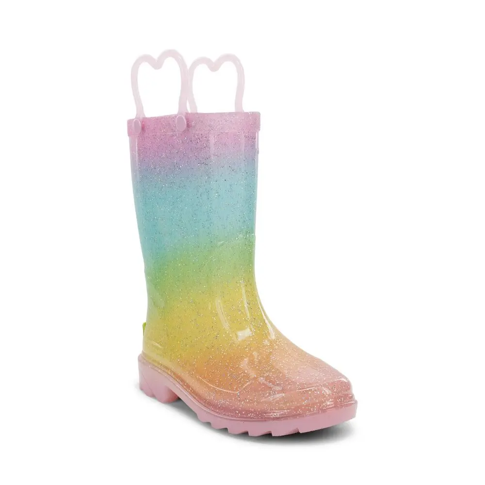 Western Chief Toddler Glitter Rainbow Rain Boots, Polyester Western Chief Toddler Glitter Rainbow Rain Boots, Polyester