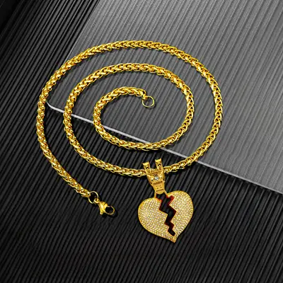 Chain Jewelry Broken Heart Razor Blade Necklace Broken Heart Razor