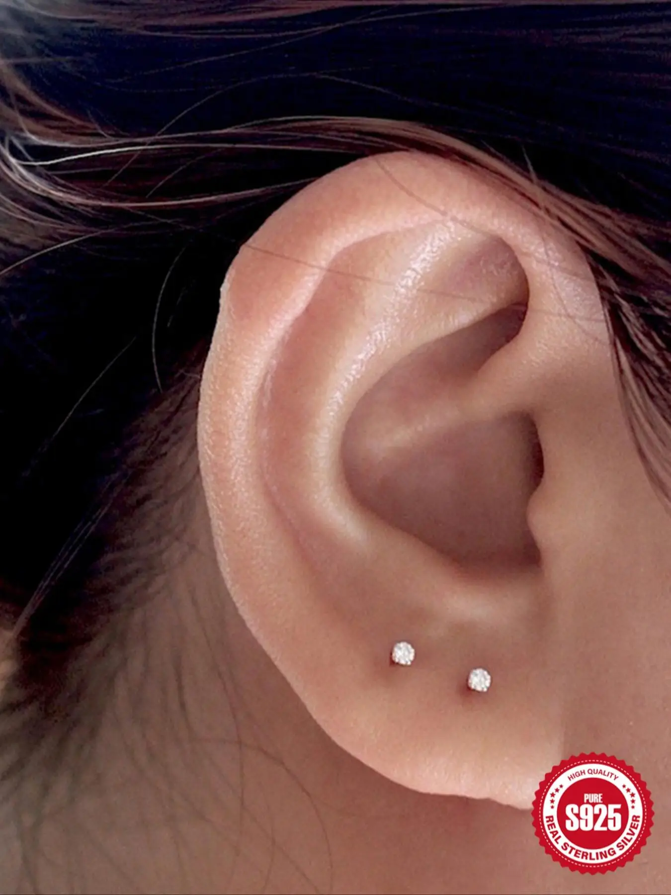 S925 Sterling Silver Earrings for Women, Elegant Artificial Zircon Decorated Stud Earrings for Party, Daily Decor, Trendy All-match & Exquisite Jewelr