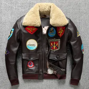 Vintage Aviator Shearling Leather Jacket