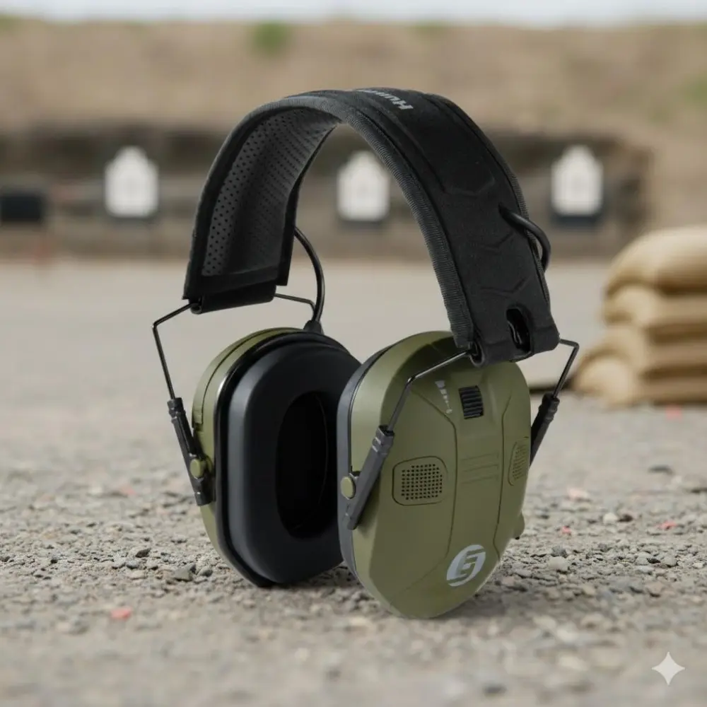 Active Noise Canceling ANC Tactical Headphones with Environmental Sound Monitoring, Durable Adjustable Headband for Shooting Range, Industrial Work, Sweatproof Hearing Protection