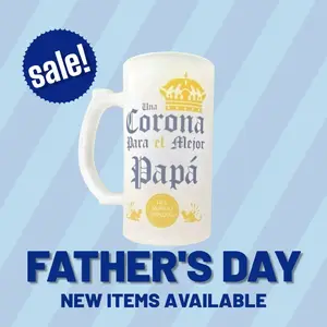 16oz Frosted Glass Mug for Father's Day Drinkware Una Corona Para el Mejor Papá - Sale New Items Available