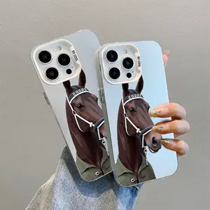 Brown Horse, Anti-Fall Phone Case for iPhone 11/12/13/14/15/16 Mini Pro Max Plus X/XR/XS/XSMAX, Protection,Silicone,Casing
