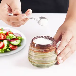 Elborse Marble Salt Cellar with Lid 3.5 inch Salt Jar, Salt Dish, Salt Holder, Table Salt Container, Spice Jar, Sugar Bowl, Seasoning Container, Salt Dispenser for Kitchen Countertop