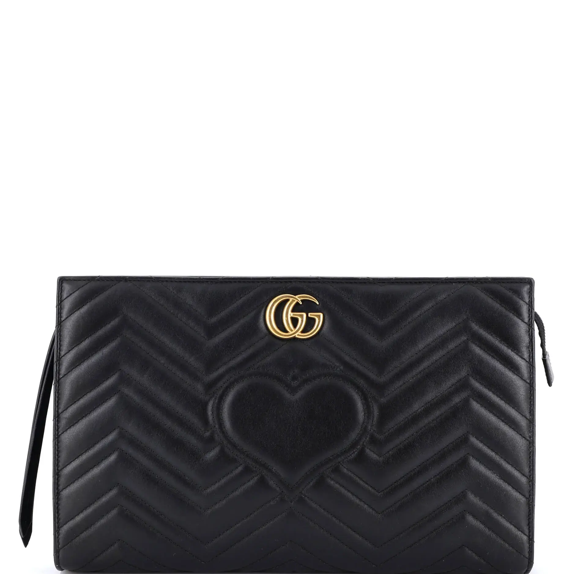 Pre-owned GUCCI Leather Clutches & Wristlets GG Marmont Clutch Matelasse by Rebag