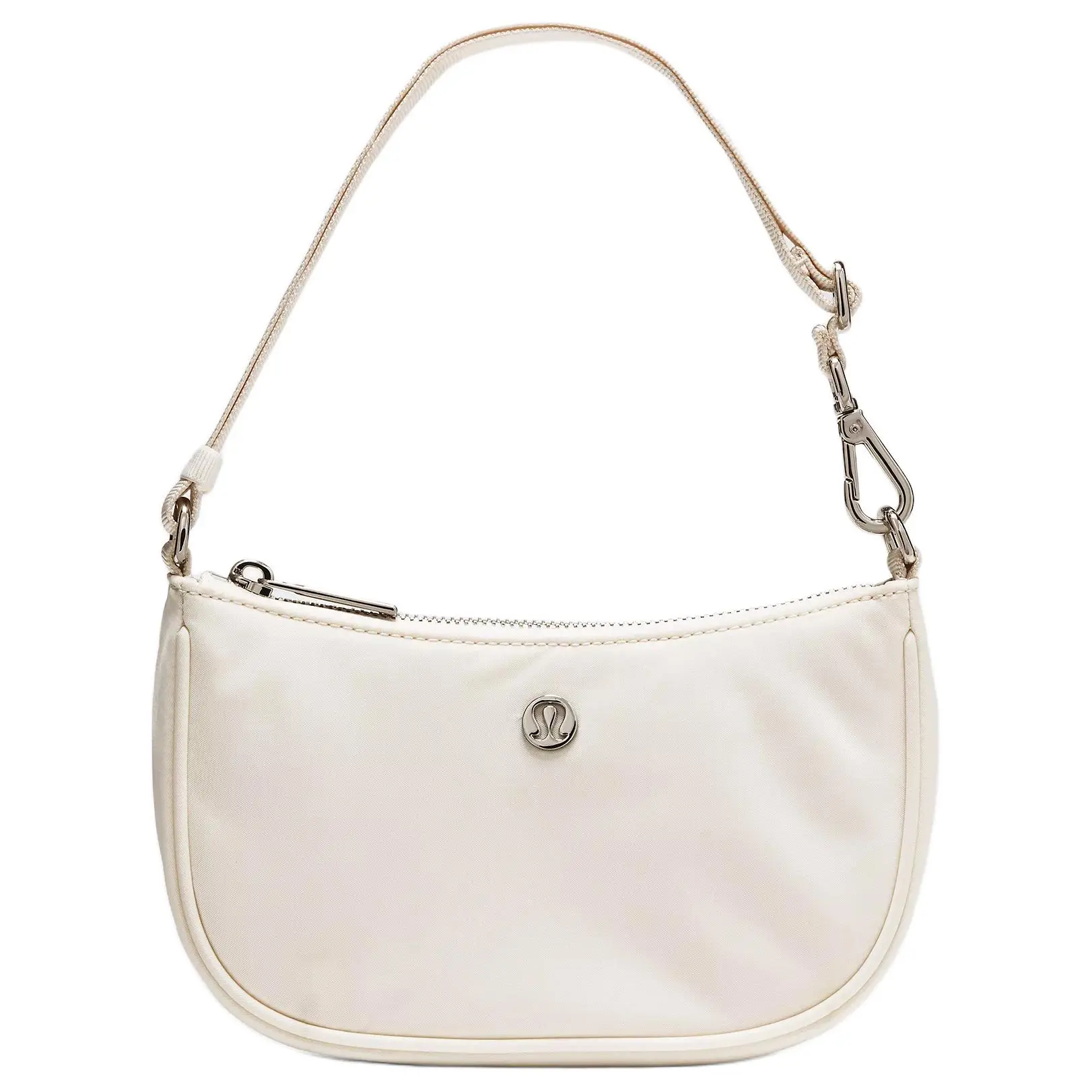 Women's Lululemon City Essentials 1L Mini Adjustable Crossbody Shoulder Bag, Athletic Casual Commuter Bag with Adjustable Strap, Ivory and Gold