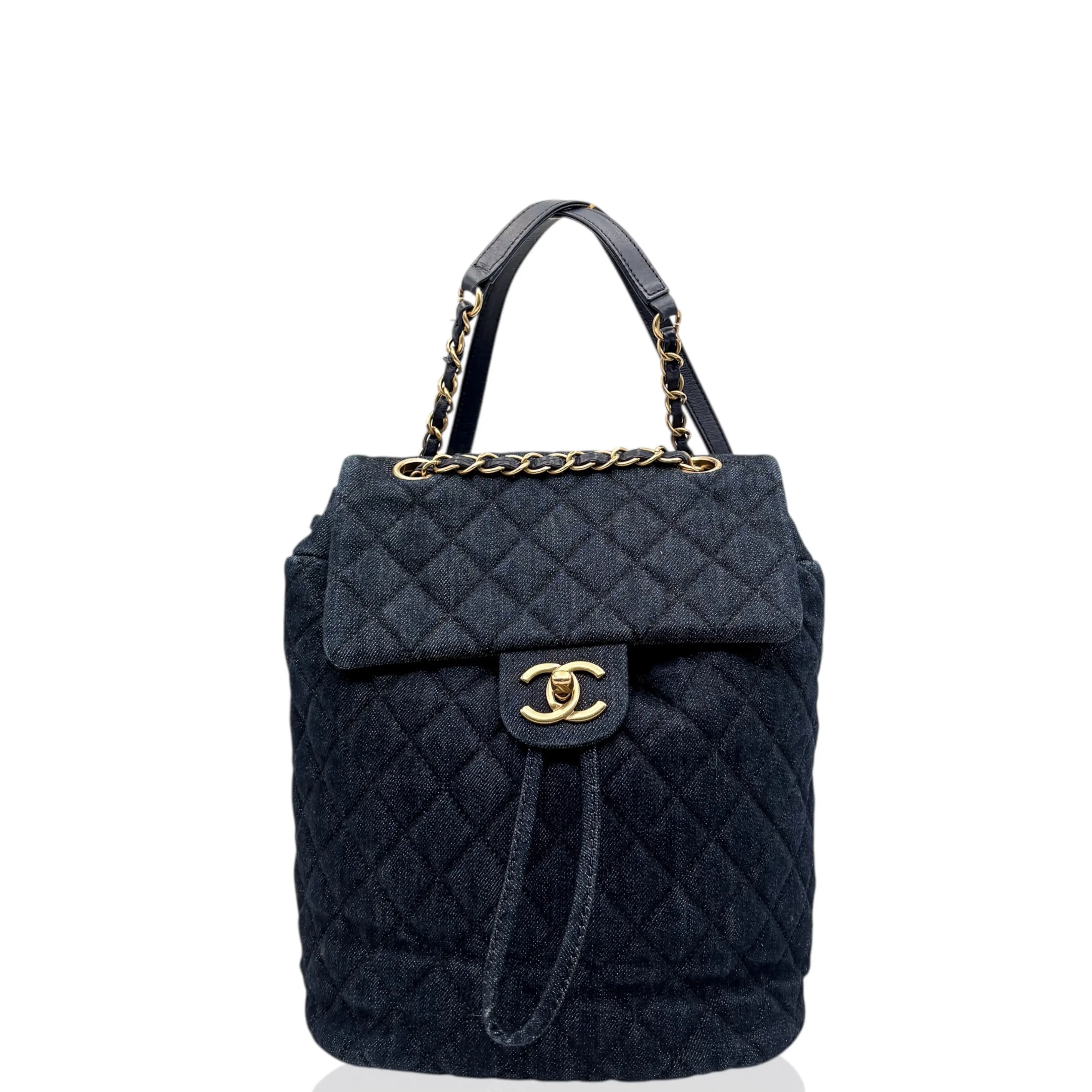 Chanel mini urban spirit backpack blue Chanel Urban Spirit Small Backpack Calfskin Quilted Blue GHW  main image 2