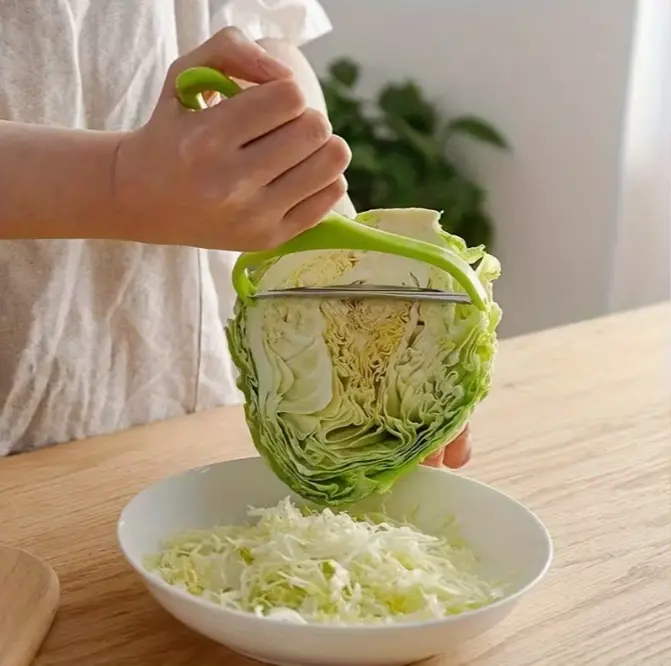 Stainless Steel Large Multi-Purpose Manual Slicer-Grater-Peeler Shredder, Easy-to-Use Dishwasher-Safe Kitchen Gadget Cutter for Healthy Cooking Meal Prep, Cuts Cabbage, Potatoes