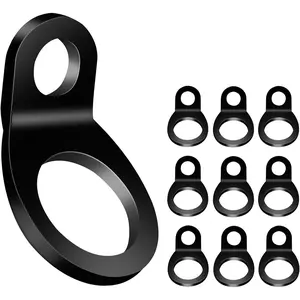 Tie Down Strap Rings Tie-Down Anchors Hooks Stainless Steel Lashing Rings with Black  Coating for Tiedown Attachment Points for Dirt , , Trailer,Pickup,,Camper,RV (Pack of 10)