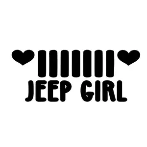 Jeep Girl Heart Grille Decal