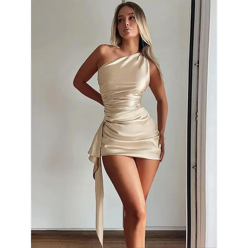 solid one shoulder bodycon dress Women's Solid Black One Shoulder Bodycon Dress