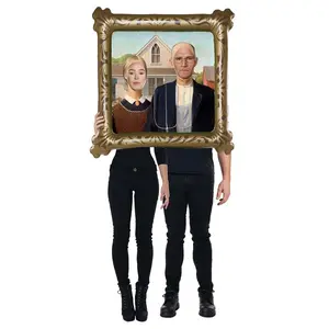 Inflatable American Gothic Farmer Painting Couple Costume