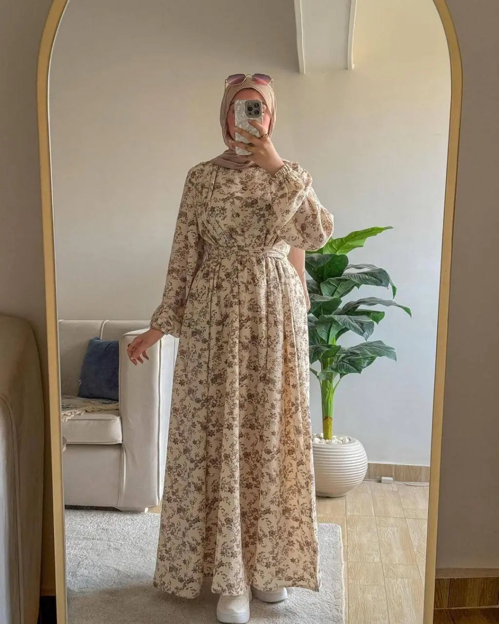 slim fit dress slacks Modest Muslim Women's Embellished Elegant Draped Sleeve Evening Dress