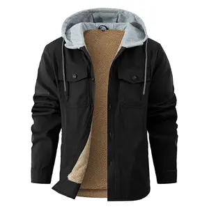 Grangclad  Men's Winter Fleece Thermal Jackets for Men Sherpa Lined Hoodies Warm Thick Jacket Outerwear