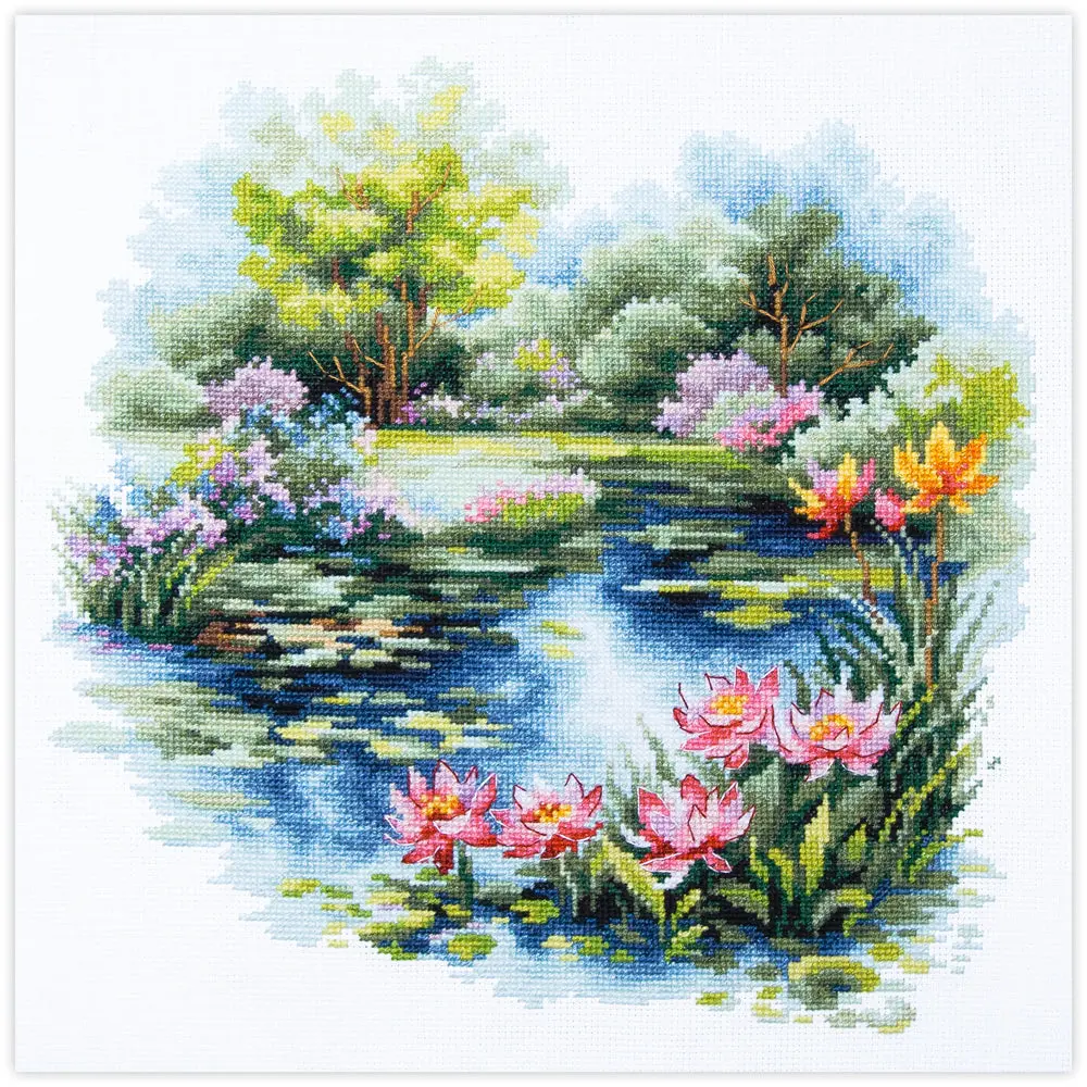 The Water Lily Pond Counted Cross Stitch Kit by Magic Needle 70-38