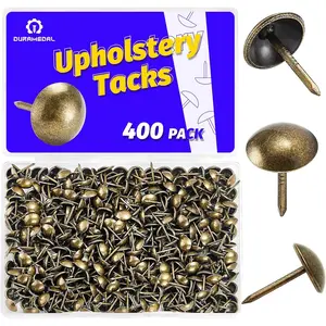 400 PCS Upholstery Tacks Upholstery Pins Sofa Nails 7/16" Head x 11/16" Long Diameter Upholstery Nails Decorative Tacks for Furniture