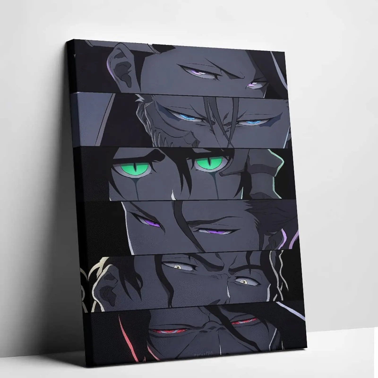 Bleach Anime Eyes Collage Poster Cool Villains Canvas Painting Wall Art Print Modern Bedroom Living Room Aesthetic Decoration Gift for Fans