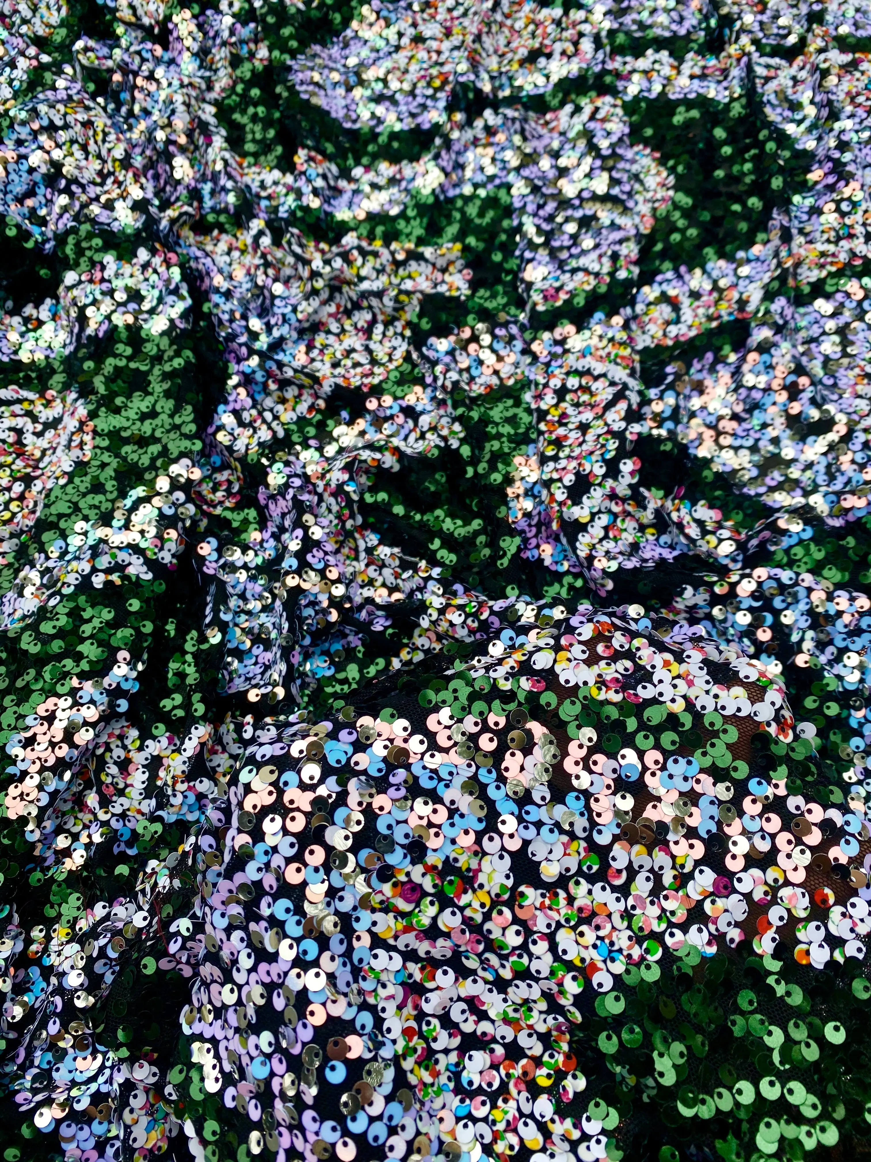 Rainbow Iridescent Sequin On Mesh Rainbow Iridescent Sequin On Mesh