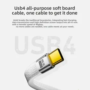 Portable Usb4 Data Line Pd240w Fast Charging Flexible Flat Cable, Compatible with 40gb Transfer, 8k Video, Type-C Flat Cable, Electronic