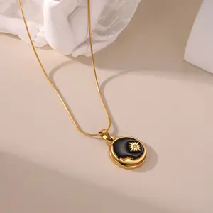 Aesthetic Sun Pattern Necklace Trendy Minimalist Jewelry