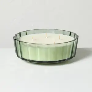 5 Wick XL Colored Glass Faceted Lemon and Cedar Jar Candle 32oz - Hearth & Hand with Magnolia