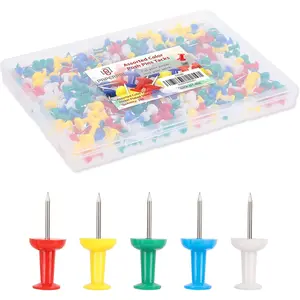 280 Assorted Color Push Pins for Cork Board, Colorful Thumb Tacks for Wall Hangings, Pushpins for Office School & Personal Use, Standard Size Push Pin Tacks