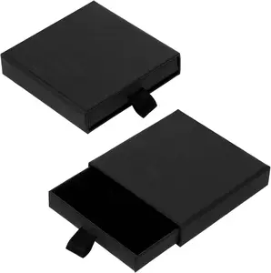2 Pack Square Jewelry Gift Boxes Cardboard Jewelry Box with Lids Necklace Boxes for Jewelry Gift Small Gift Boxes Pendant Storage Case for Bracelets Necklaces Earrings Ring Jewelry Gift(Black) Piriuuo
