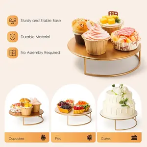 Luxury Gold Cake Stand Set - 3-Piece Nested Tiered Serving Trays for Wedding, Birthday Party Dessert Table, Afternoon Tea Display