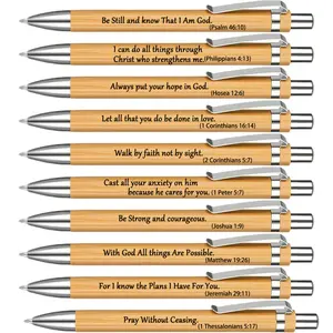 10pcs Bible Verse Ballpoint Pen, Black Ink Smooth Writing, Ballpoint Pen Set - Perfect for Christian Believers, Ideal Gift for Church Members