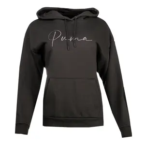 PUMA Womens Tonal Script Hoodie Casual Outerwear Casual - Black