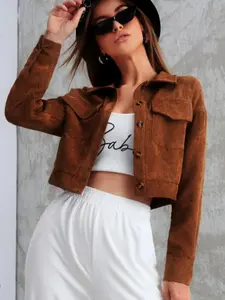 Caramel Velvet Short Coat Jackets, American Vintage Chic Style, Notched Lapel, Single Button, Pocket Design, Perfect for Petite Women, Early Autumn Fashion