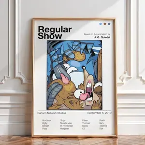 [Sale Off Up To 50%] [Unframe] Regular Show Poster, Mordecai & Rigby Wall Art Print