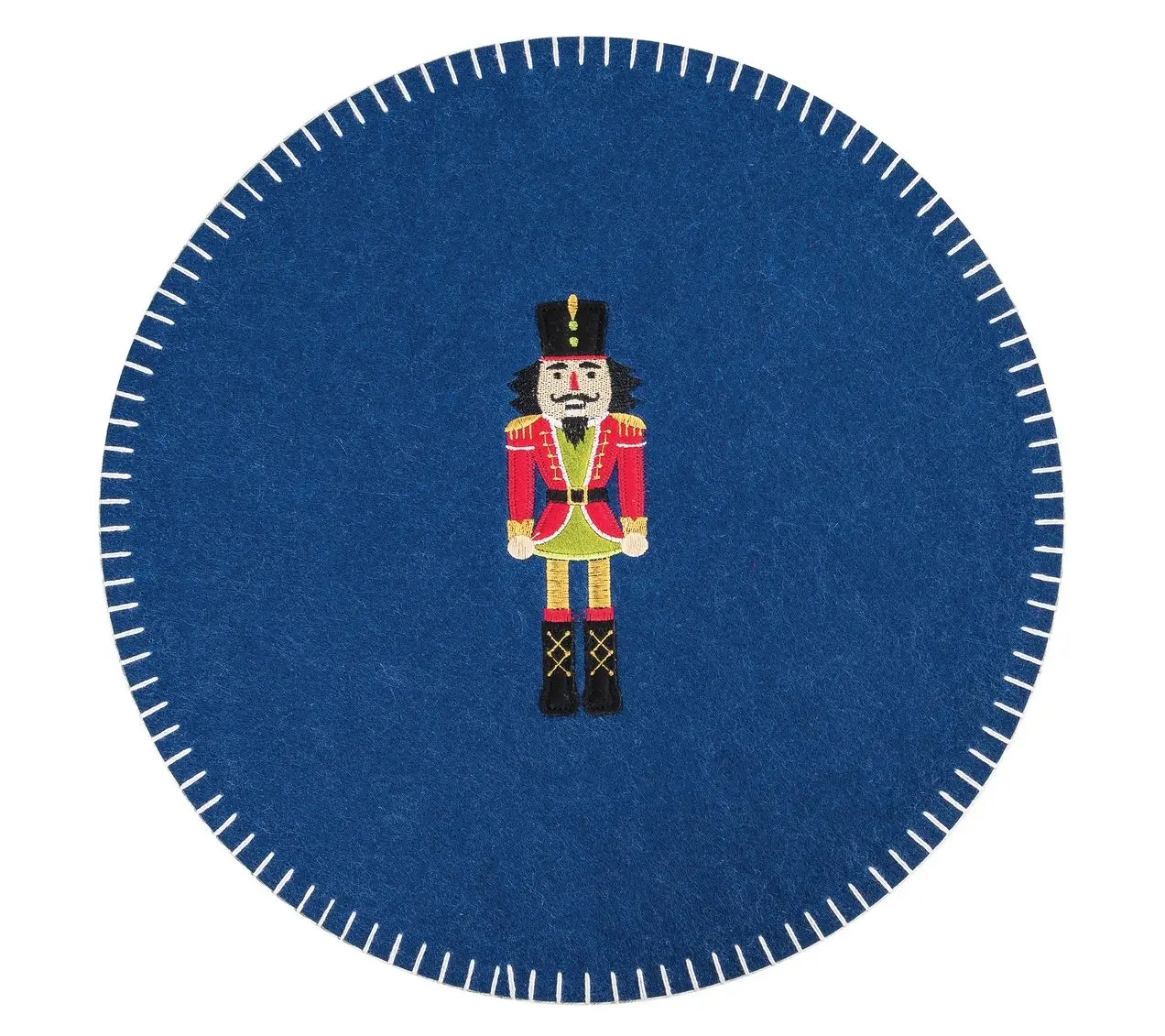 14" x 14" Nutcracker Felt Round Placemat Set of6 by Valerie