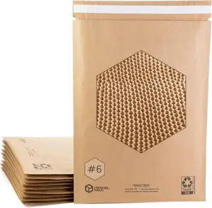IDL Packaging Large 11.875" x 18.25" Paper Bubble Mailers #6, Pack of 10 - Alternative to Plastic Padded Envelopes - Patented Honeycomb Paper Filler - Great for Shipping Documents, CDs, Fragiles