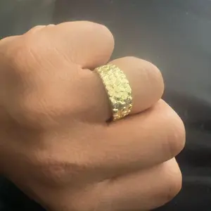 unisex gold nugget ring