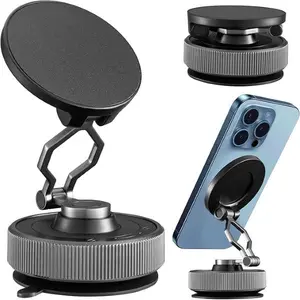 Magnetic Suction Cup  for Magsafe，360° Adjustable Magnetic Car  Holder，Suction   for Car Dashboard，Phone  for Your Car/Gym/Mirror  for iPhone & Android   stand Round cellphone  vacuum bracket vlog mount megnetic phone holder