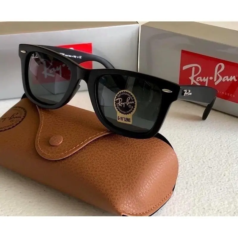Ray-Ban Polarized Outdoor Shades Black Square Eyewear UV Protection Sunglasses for Casual Daily Wear