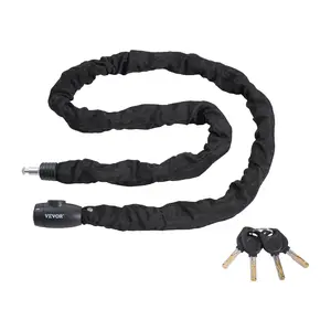 VEVOR Bike Chain Lock, 5.91 Ft Combination Bicycle Chain Lock with 4 Keys, Heavy Duty Anti-Theft High Security Bike Locks, Perfect for Bike, Motorcycle, Scooter, Bicycle, Door, Fence or Gate, 10mm