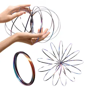Flow Ring Spinner Ring Arm Toy - Geometric Sensory Spring Toy Changing Colors, Rugged Corrosion Resistant Stainless Steel - Magic Flow Bracelet with Calming Effect, Birthday Gift, Christmas Gift