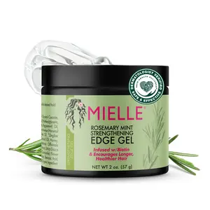 Mint Edge Control Gel - Strong Hold Hair & Edge Gel for Women & Men - Infused with Biotin, Coconut & Babassu Oil to Encourage Longer, Healthier Hair (2 Fl Oz)